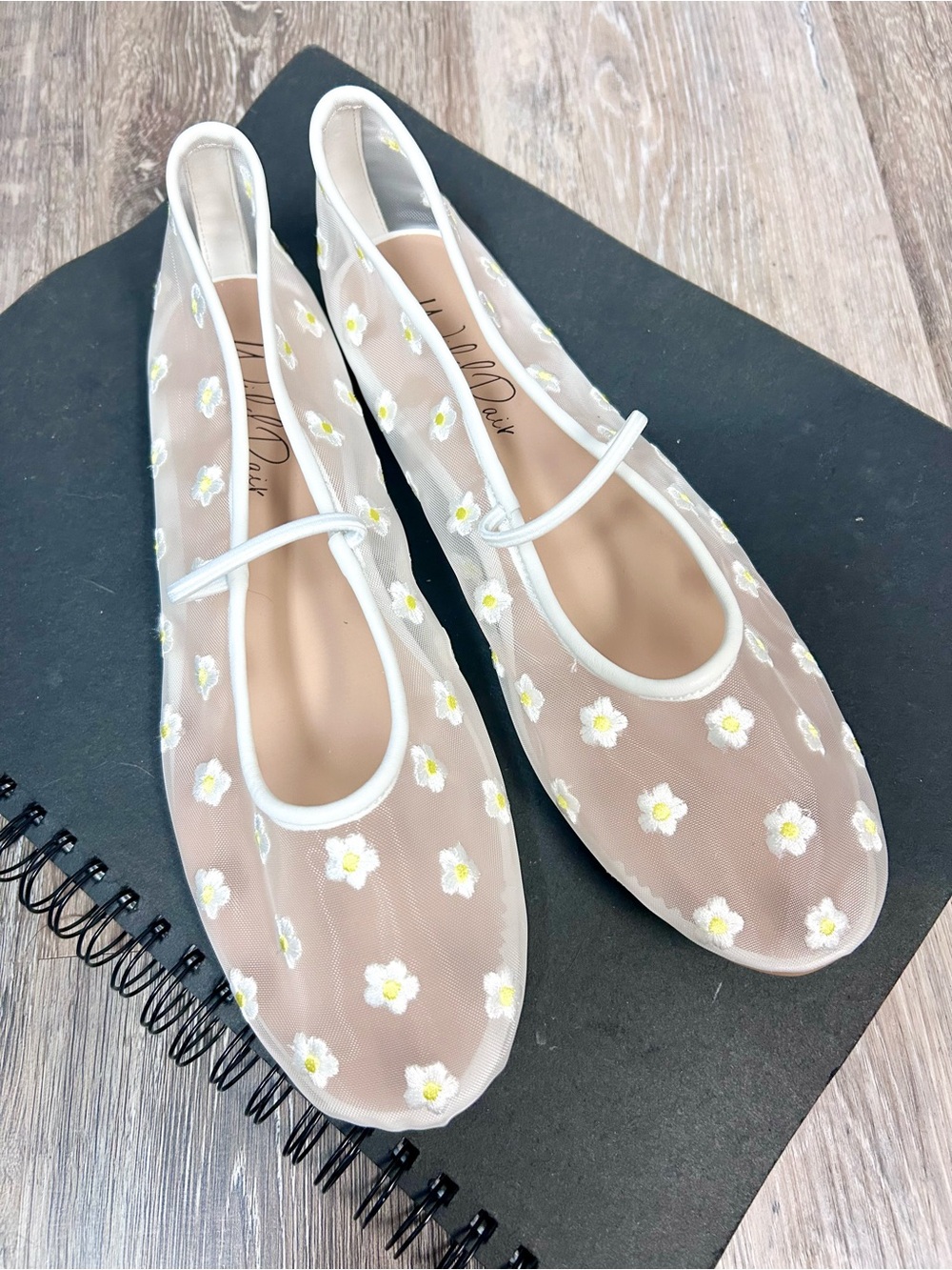 WILD PAIR 🌼 Sheer Mesh Daisy Embroidered Flats - Multiple Sizes